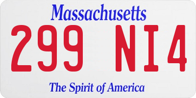 MA license plate 299NI4