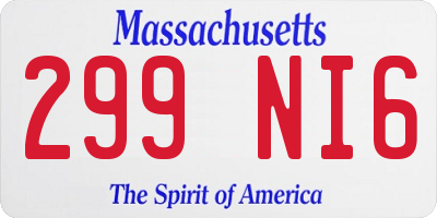 MA license plate 299NI6