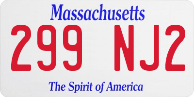 MA license plate 299NJ2