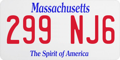 MA license plate 299NJ6