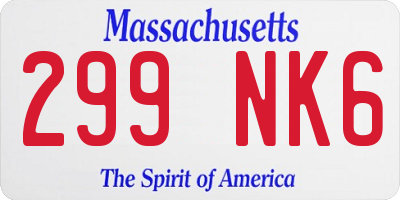 MA license plate 299NK6