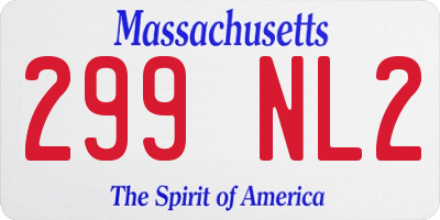 MA license plate 299NL2