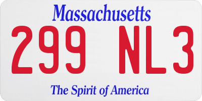 MA license plate 299NL3