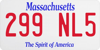 MA license plate 299NL5