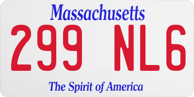 MA license plate 299NL6