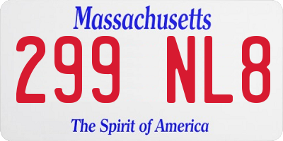MA license plate 299NL8
