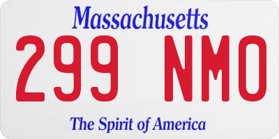 MA license plate 299NM0