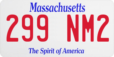 MA license plate 299NM2