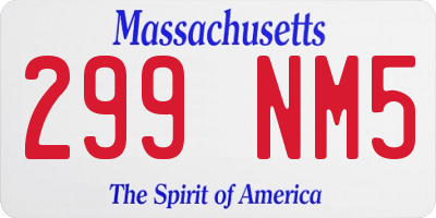 MA license plate 299NM5