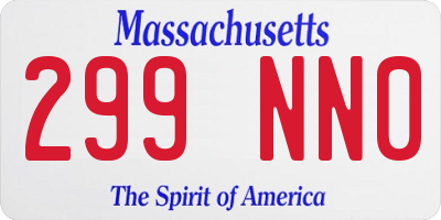 MA license plate 299NN0
