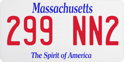 MA license plate 299NN2