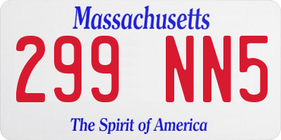 MA license plate 299NN5