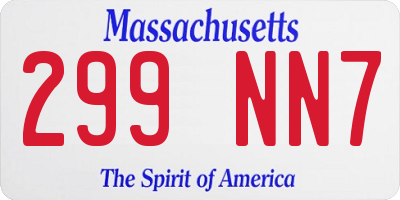 MA license plate 299NN7