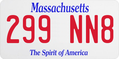MA license plate 299NN8