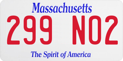 MA license plate 299NO2