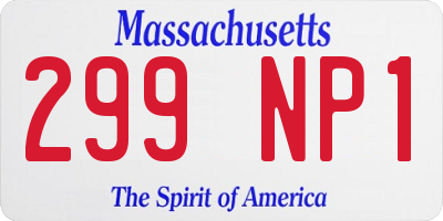 MA license plate 299NP1