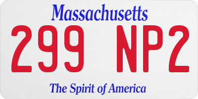 MA license plate 299NP2
