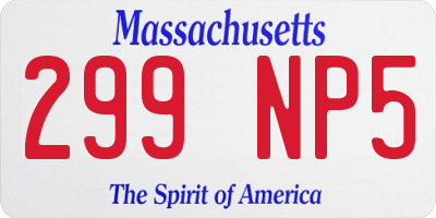 MA license plate 299NP5