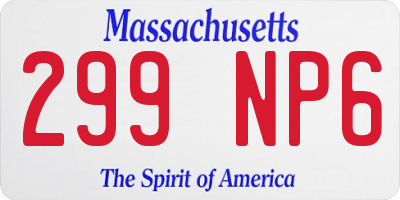 MA license plate 299NP6