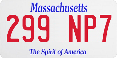 MA license plate 299NP7