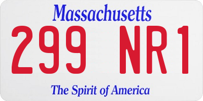 MA license plate 299NR1