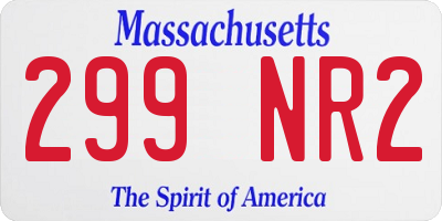 MA license plate 299NR2