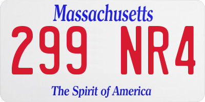 MA license plate 299NR4