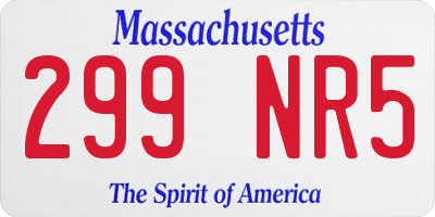 MA license plate 299NR5