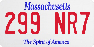 MA license plate 299NR7