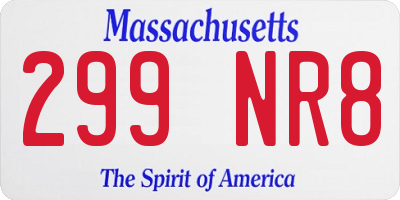 MA license plate 299NR8