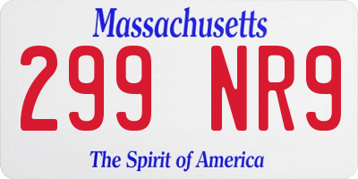 MA license plate 299NR9