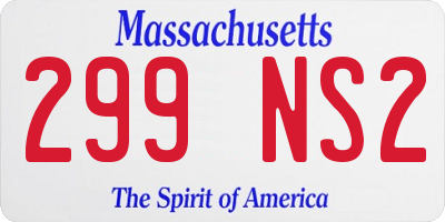 MA license plate 299NS2