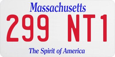 MA license plate 299NT1