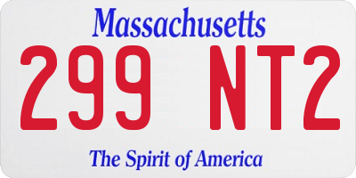 MA license plate 299NT2
