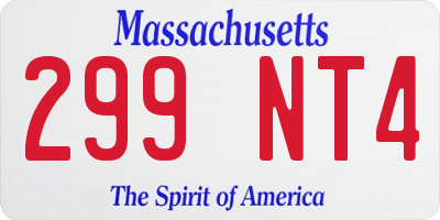 MA license plate 299NT4