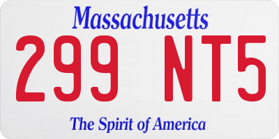MA license plate 299NT5
