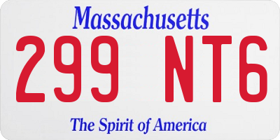 MA license plate 299NT6
