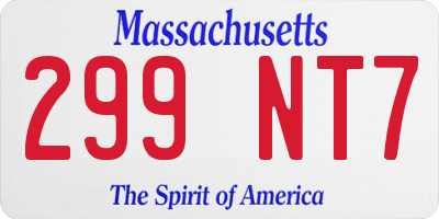 MA license plate 299NT7