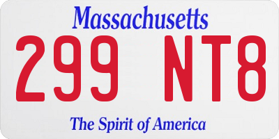 MA license plate 299NT8