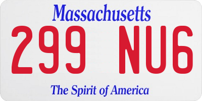 MA license plate 299NU6