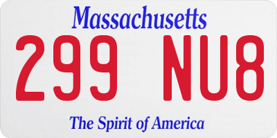 MA license plate 299NU8