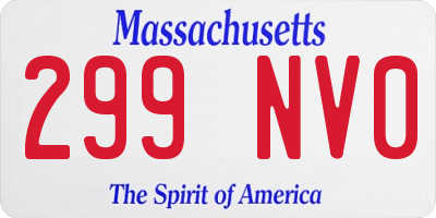 MA license plate 299NV0