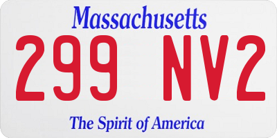 MA license plate 299NV2