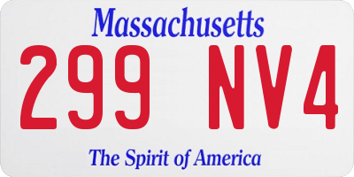 MA license plate 299NV4