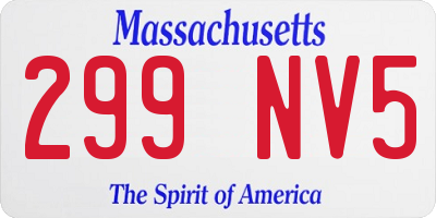 MA license plate 299NV5