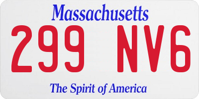MA license plate 299NV6