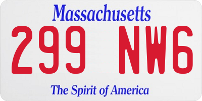 MA license plate 299NW6
