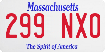 MA license plate 299NX0