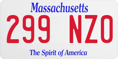 MA license plate 299NZ0