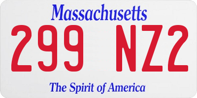 MA license plate 299NZ2